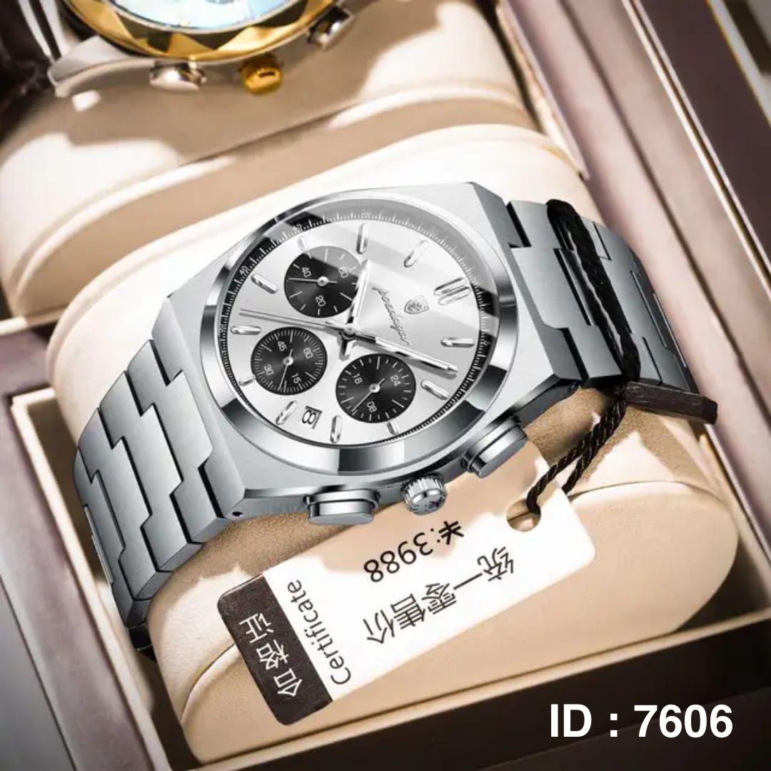 Montre chronographe avec cadran blanc