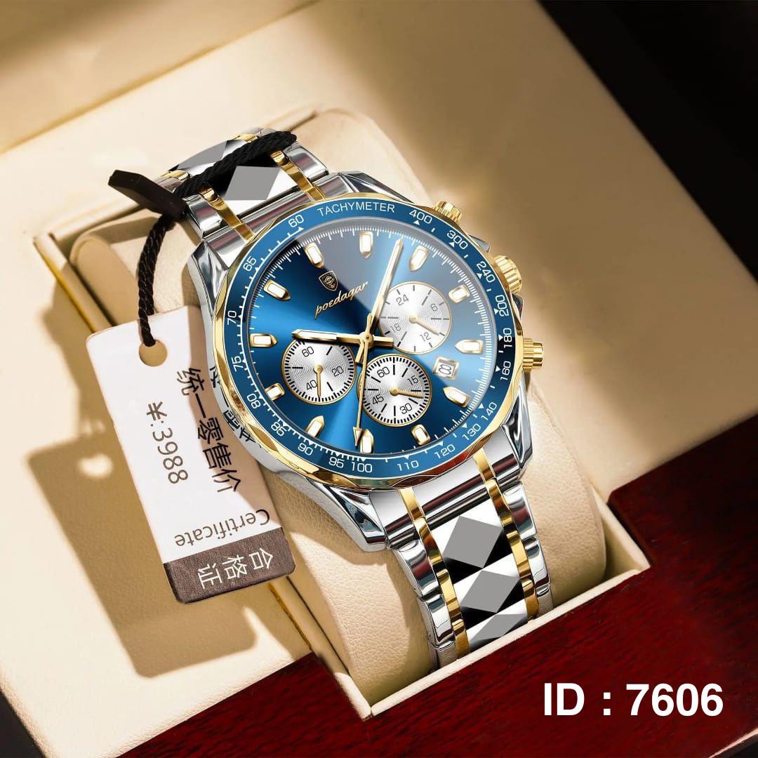 Montre chronographe avec cadran bleu foncé