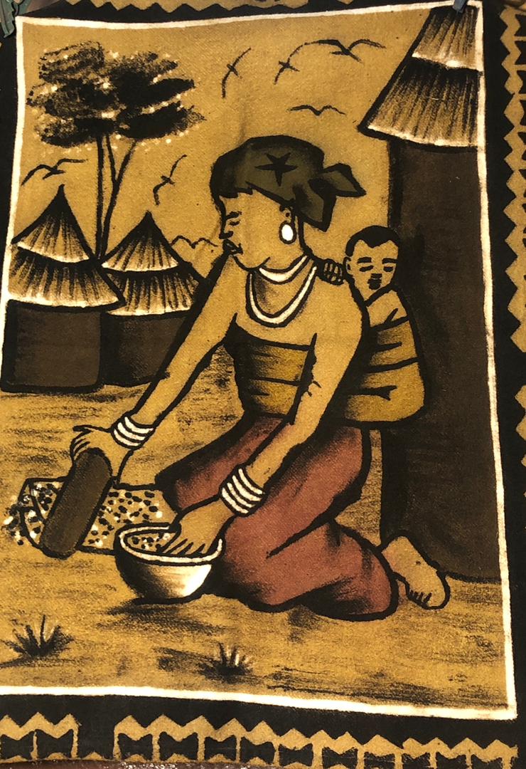 Tableau bogolan en tissu