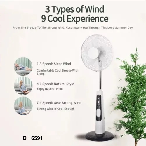 Ventilateur vertical rechargeable de 16 pouces